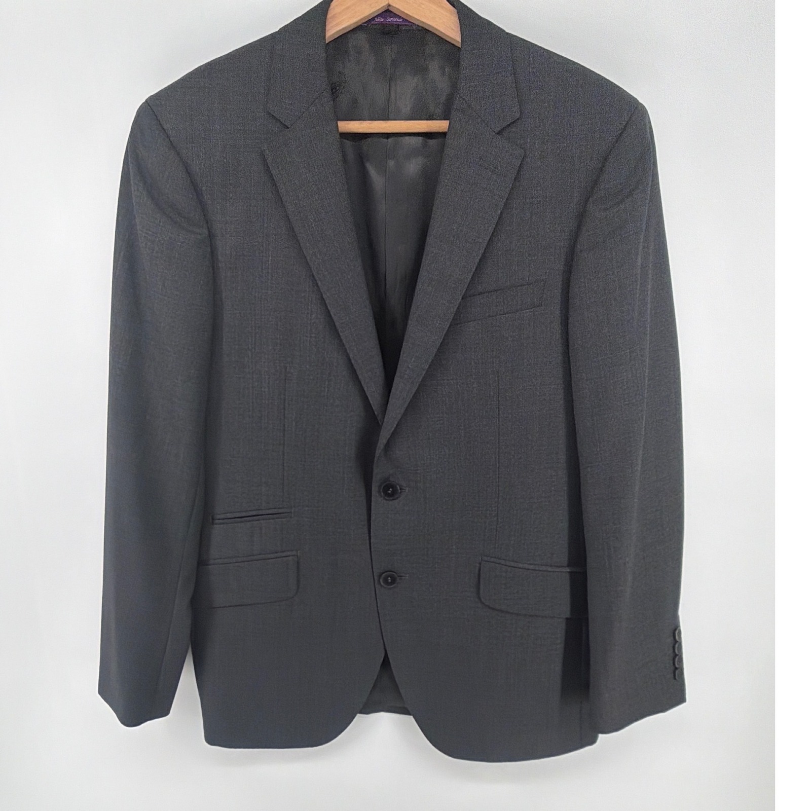 Bartorelli Napoli Gray Blue Windowpane Wool Blazer Super 150s Wool 38s 0802
